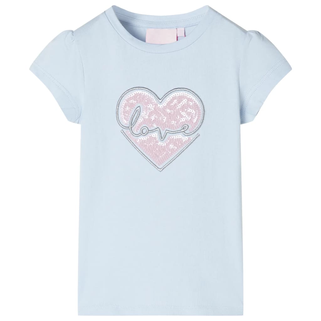 Camiseta infantil azul claro 128