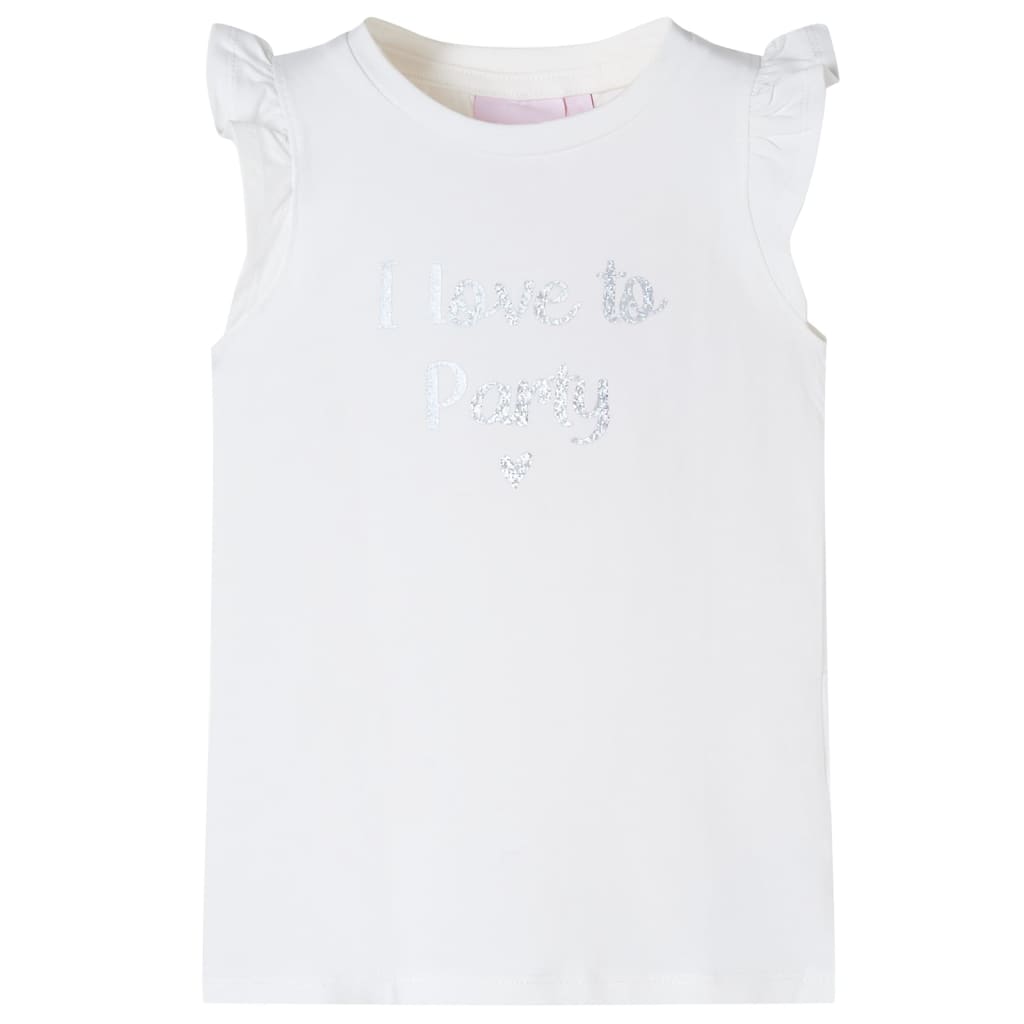 Camiseta infantil con mangas de volantes blanco 92