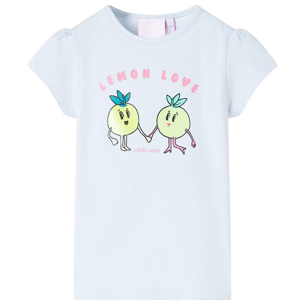 Camiseta infantil azul claro 128