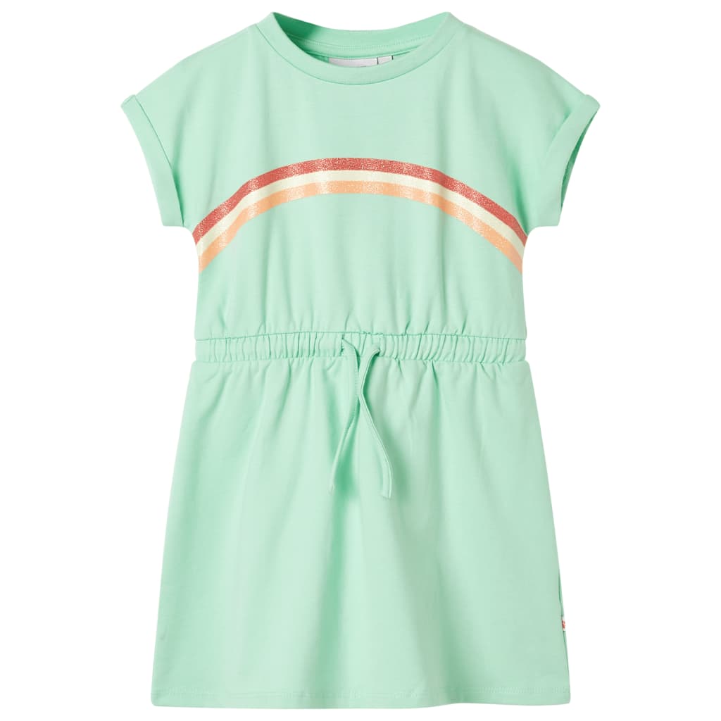 Vestido infantil con cordón verde chillón 92