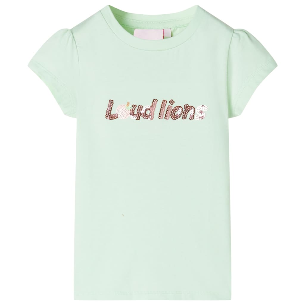 Camiseta infantil de manga casquillo verde suave 92