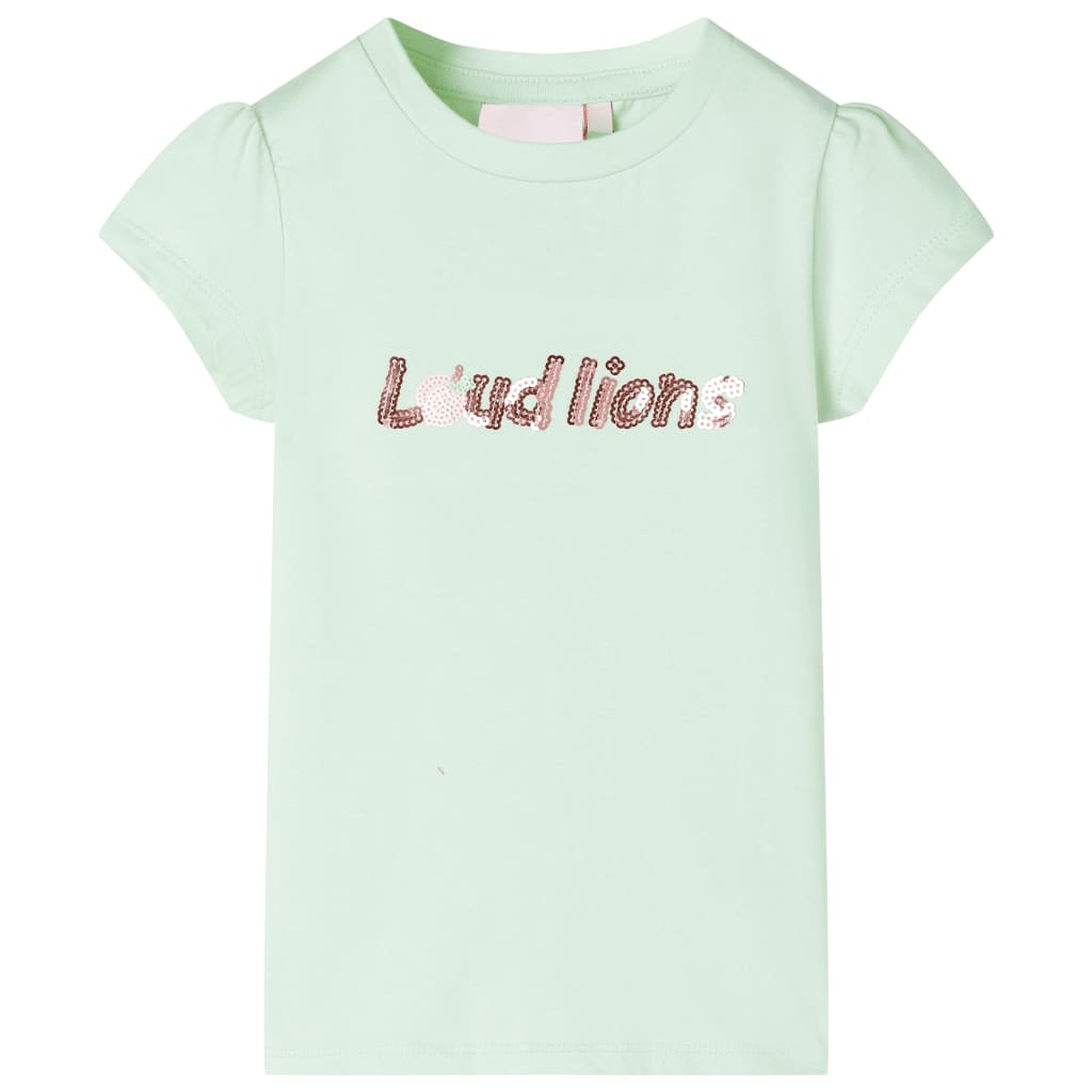 Camiseta infantil de manga casquillo verde suave 128