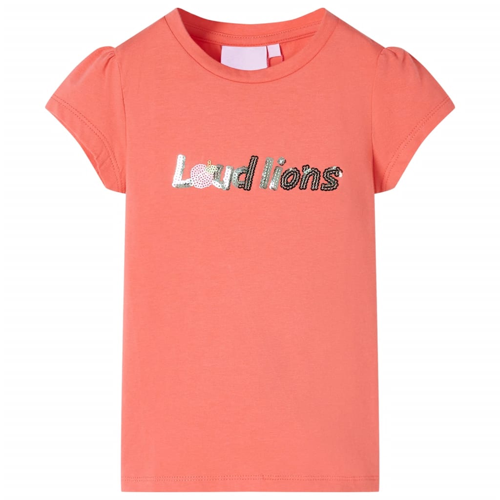 Camiseta infantil de manga casquillo coral 104