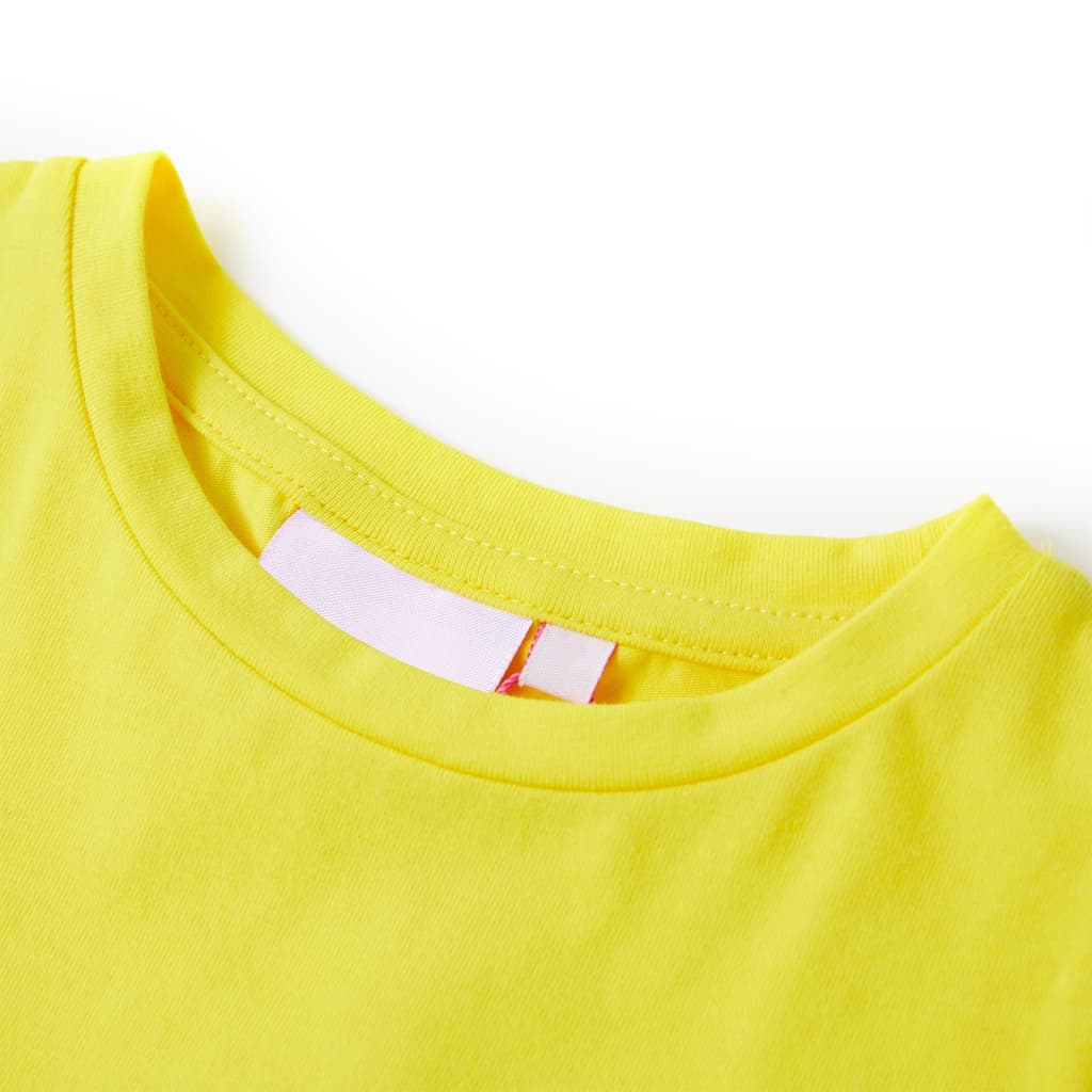 Camiseta infantil de manga casquillo amarillo chillón 92