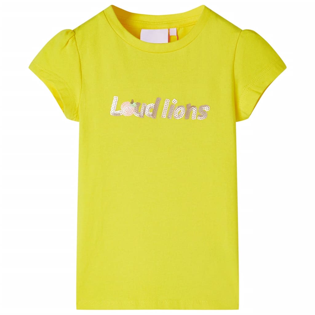 Vetonek Camiseta infantil de manga casquillo amarillo chillón 104