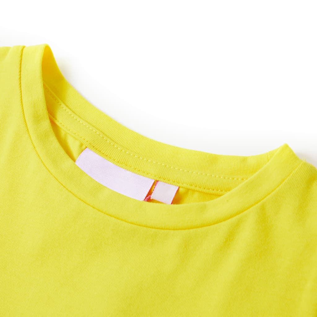 Camiseta infantil de manga casquillo amarillo chillón 104 V50