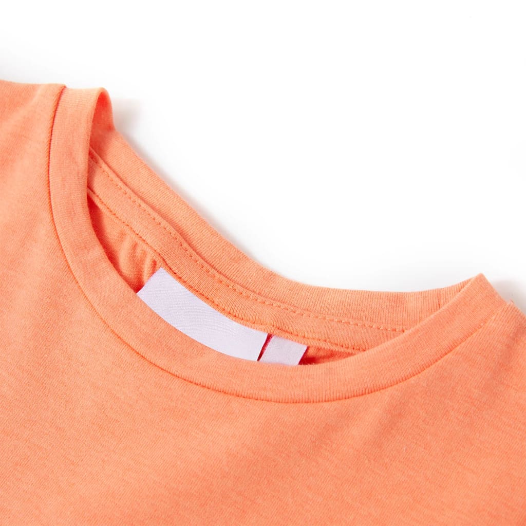 Camiseta infantil de manga casquillo naranja neón 104