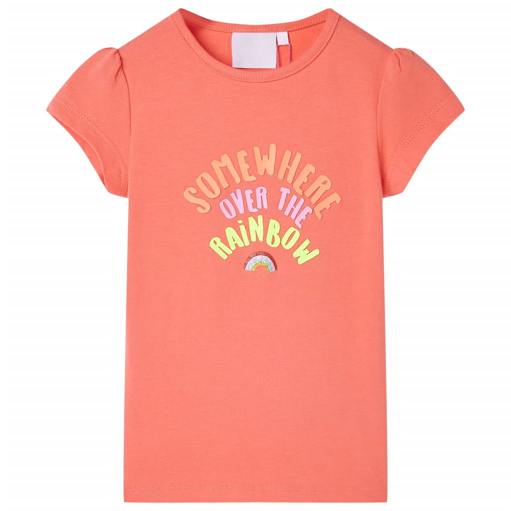 Camiseta infantil color coral 104