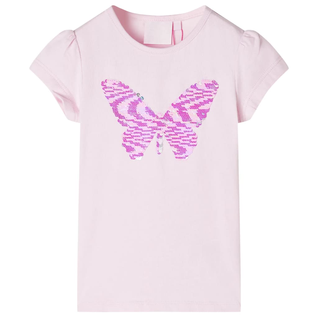 Vetonek Camiseta infantil de manga casquillo rosa suave 104