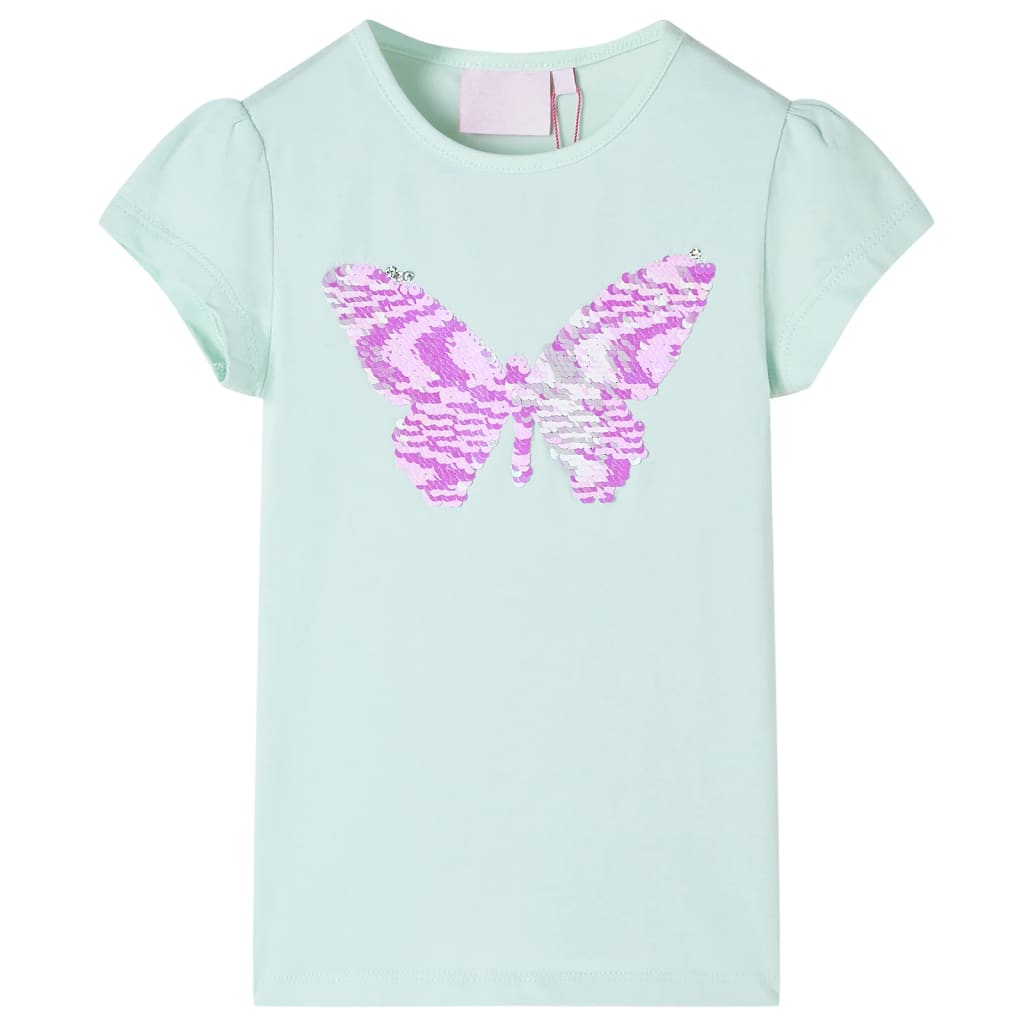 Camiseta infantil de manga casquillo menta claro 92