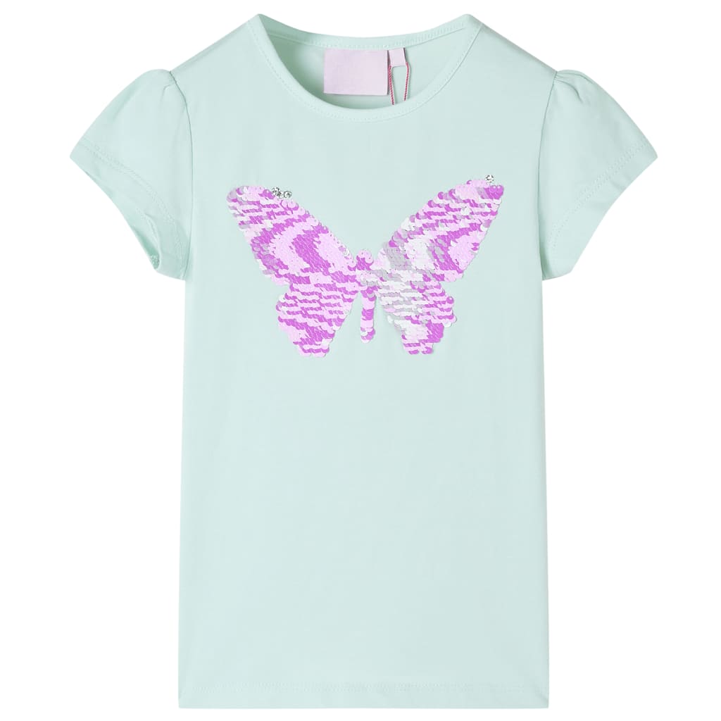 Camiseta infantil de manga casquillo menta claro 104