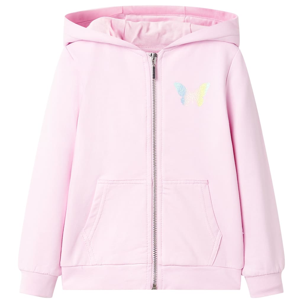 Sudadera infantil con capucha rosa claro 92