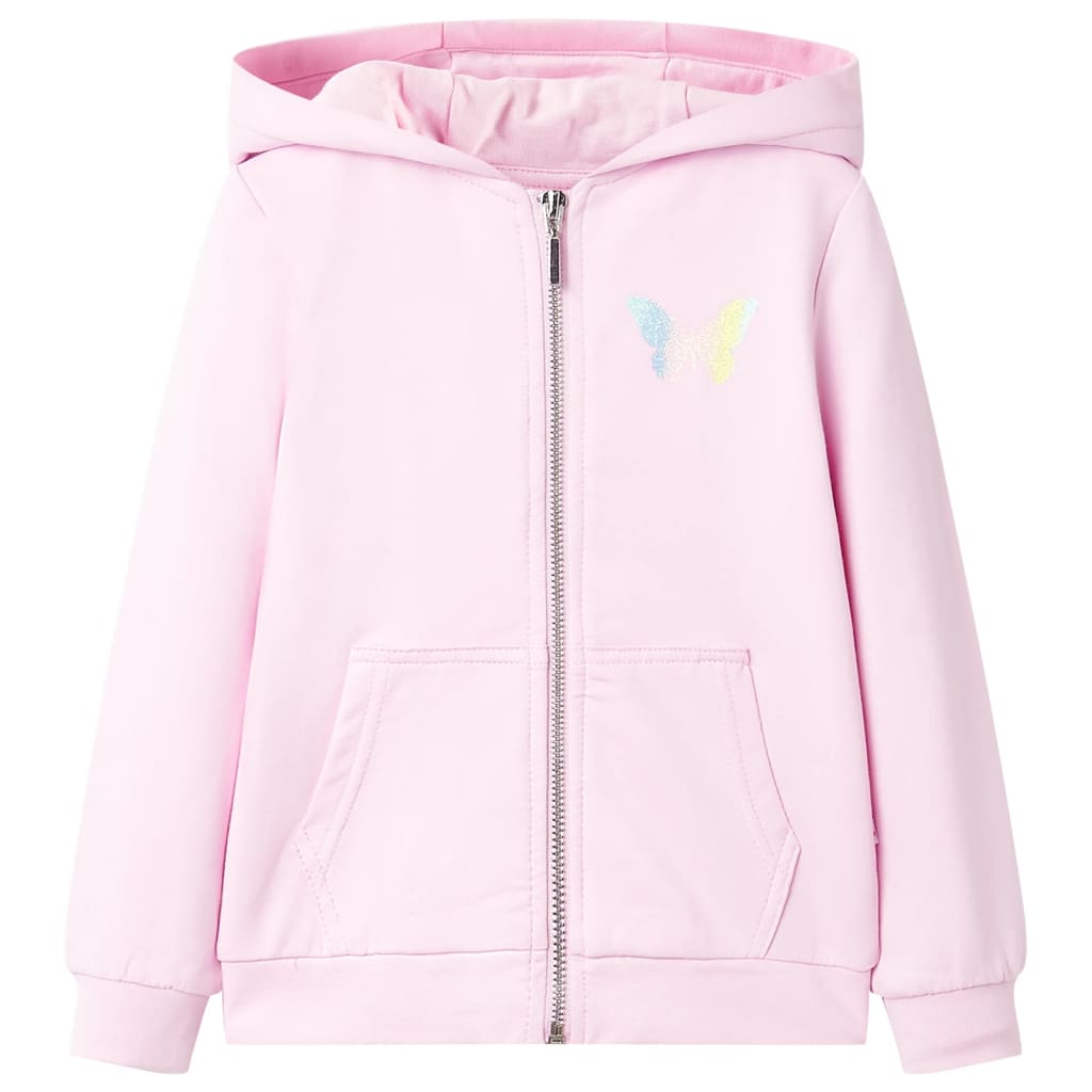 Sudadera infantil con capucha rosa claro 104