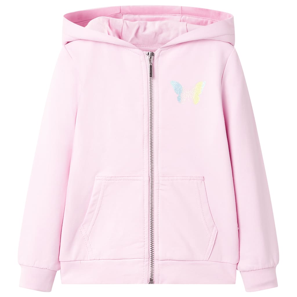 Sudadera infantil con capucha rosa claro 128