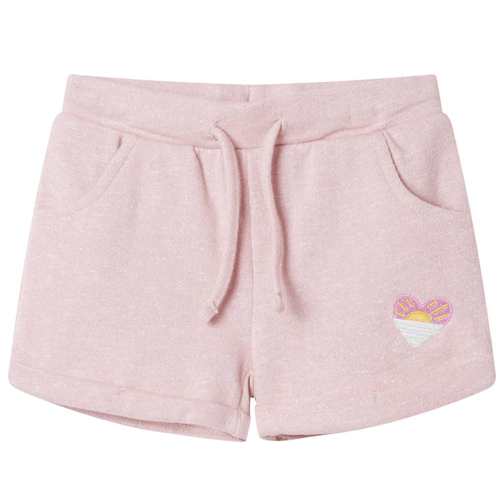 Pantalones cortos infantiles con cordón rosa claro mixto 116