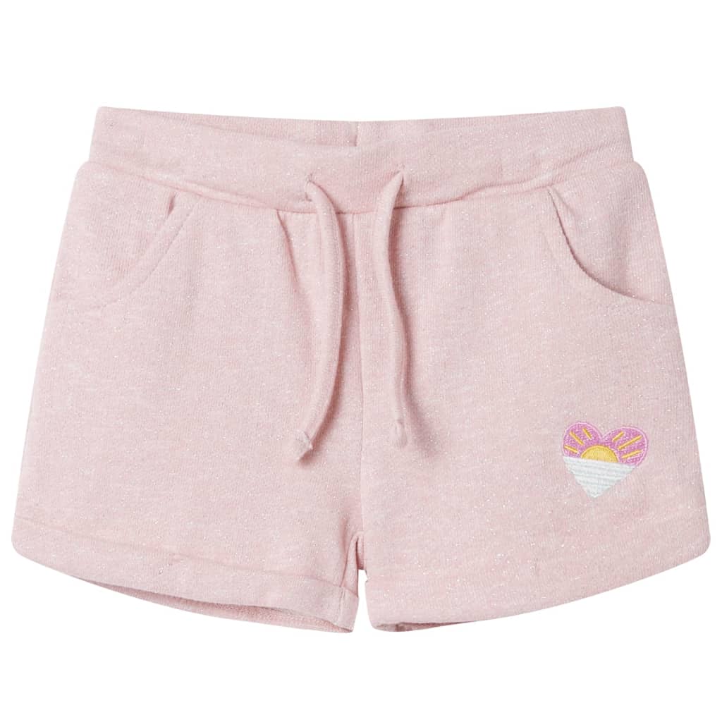 Pantalones cortos infantiles con cordón rosa claro mixto 128