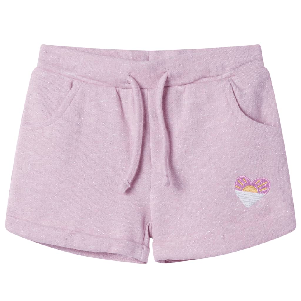 Pantalones cortos infantiles con cordón color lila mixto 116