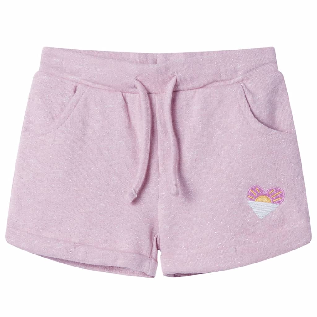 Pantalones cortos infantiles con cordón color lila mixto 128