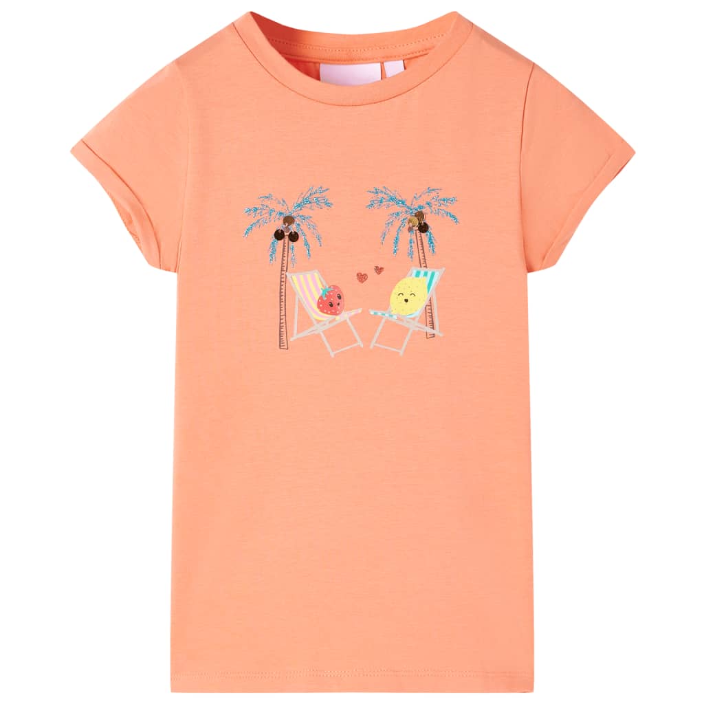 Camiseta infantil color melocotón 104