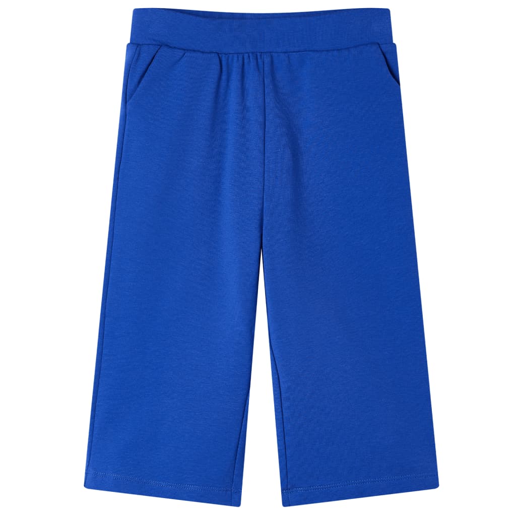 Pantalón infantil con perneras anchas azul cobalto 104