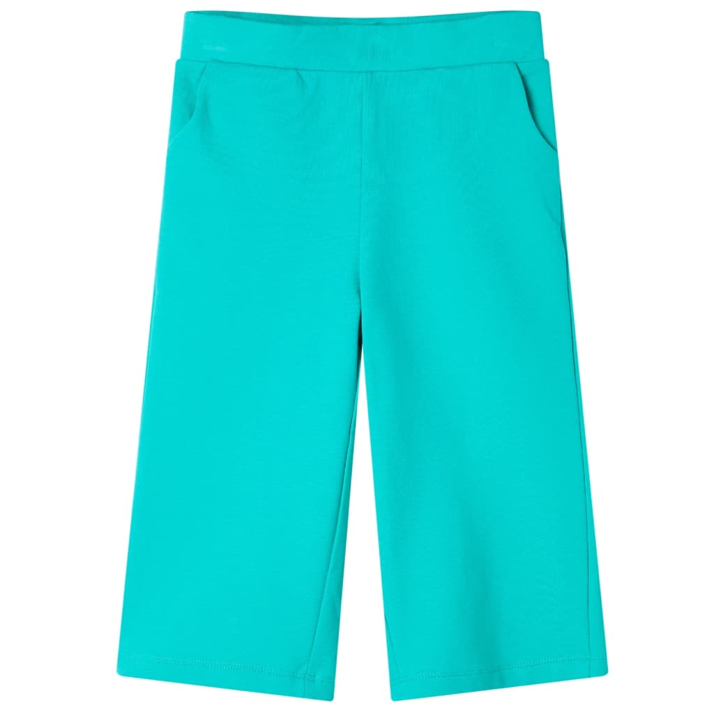 Pantalón infantil con perneras anchas verde menta 128