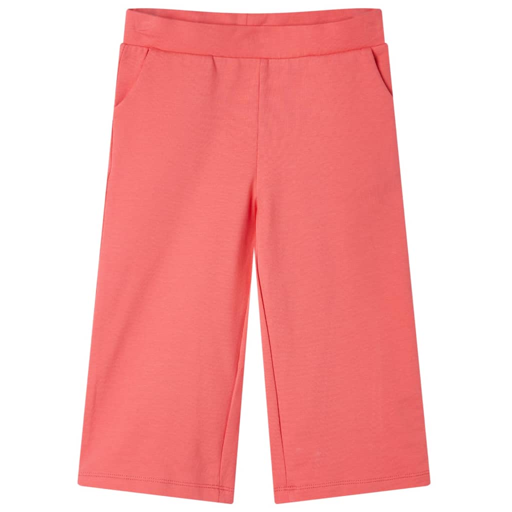 Pantalón infantil con perneras anchas coral 128