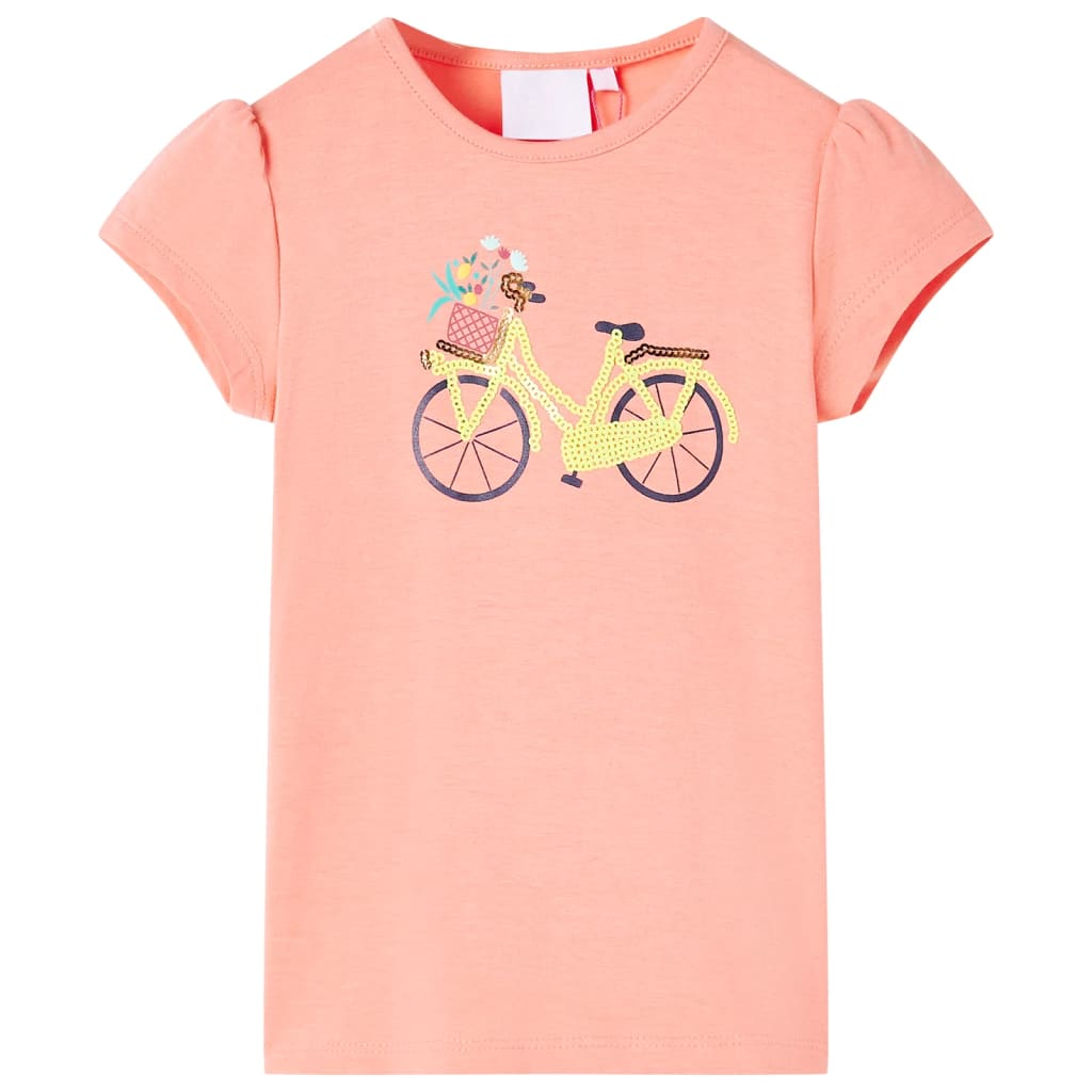 Camiseta infantil color coral neón 116