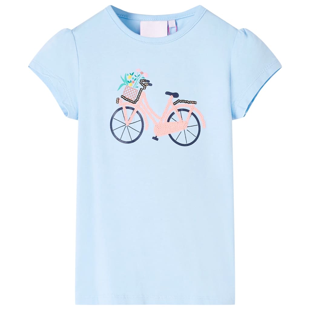 Camiseta infantil azul claro 128