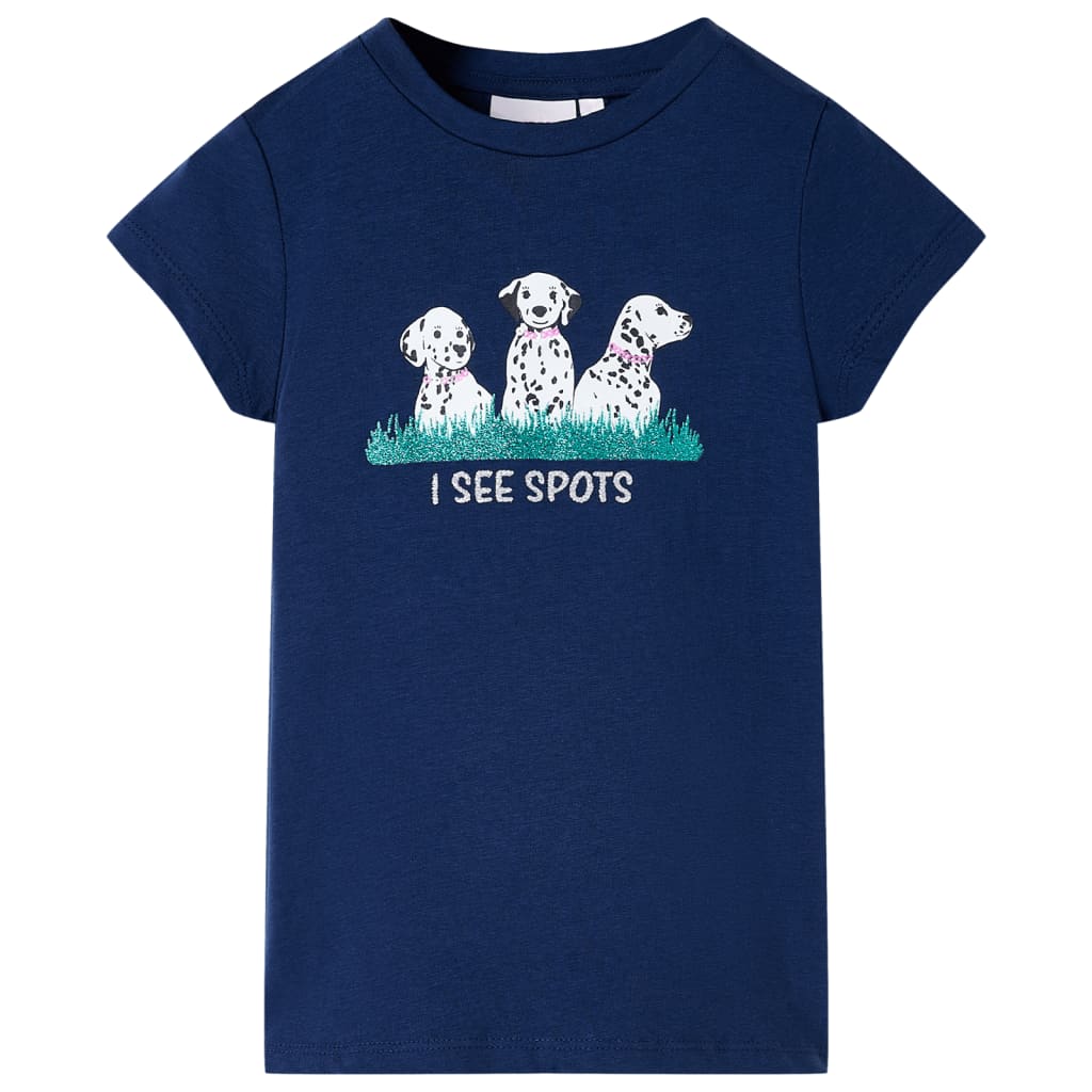 Camiseta infantil azul marino 128