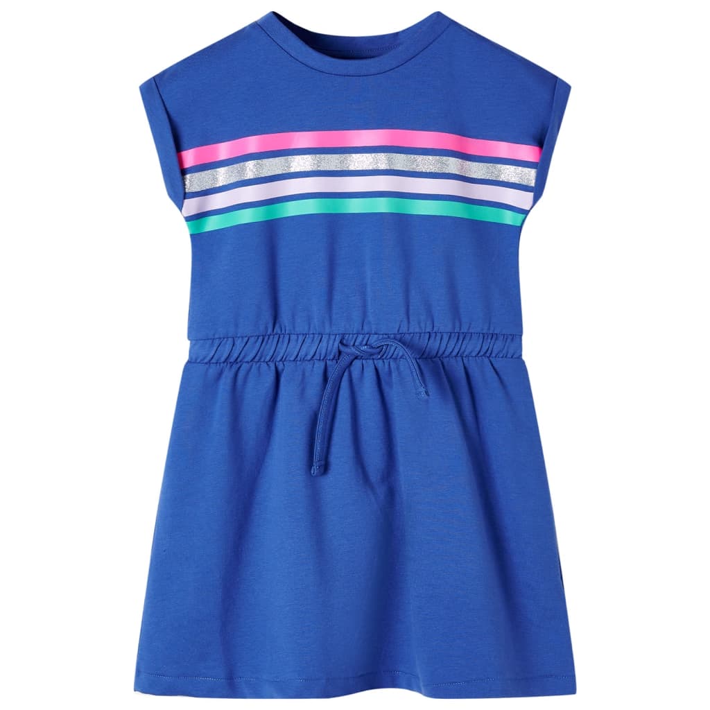 Vestido infantil con cordón azul cobalto 116