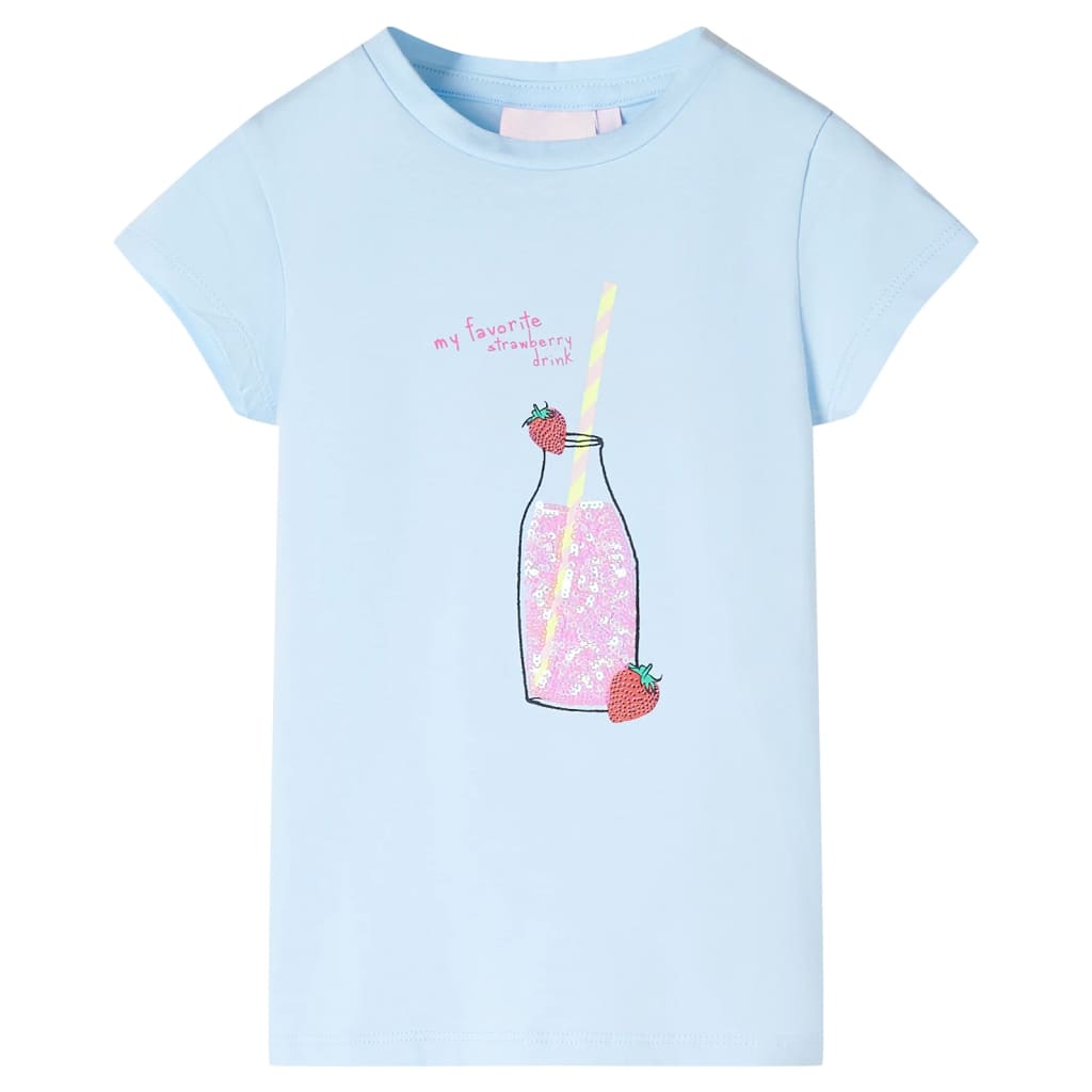 Camiseta infantil azul suave 128