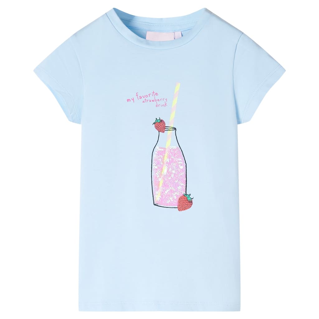 Camiseta infantil azul suave 140