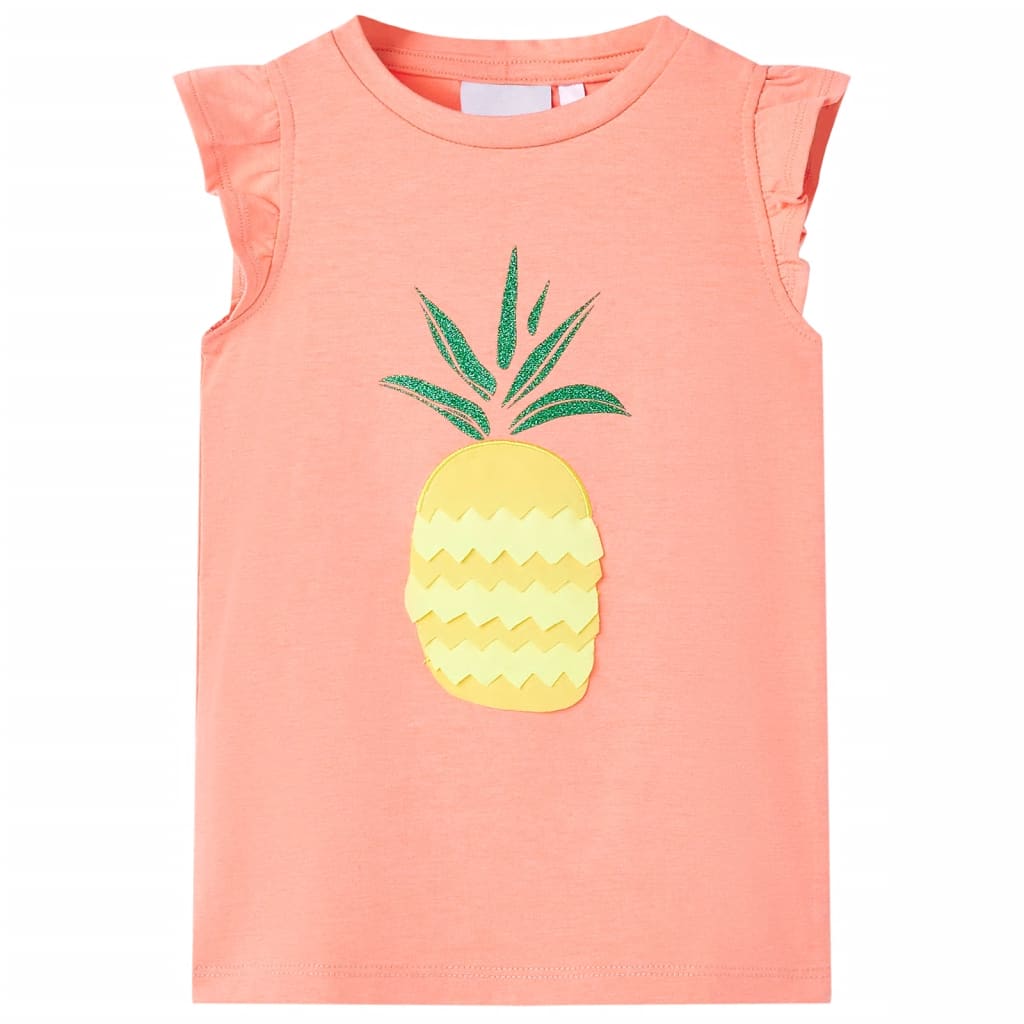 Camiseta infantil color coral neón 104