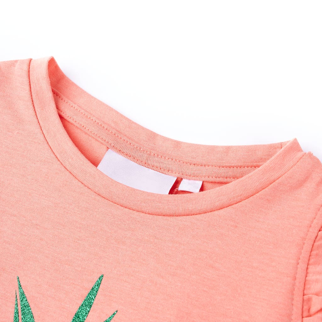 Camiseta infantil color coral neón 116