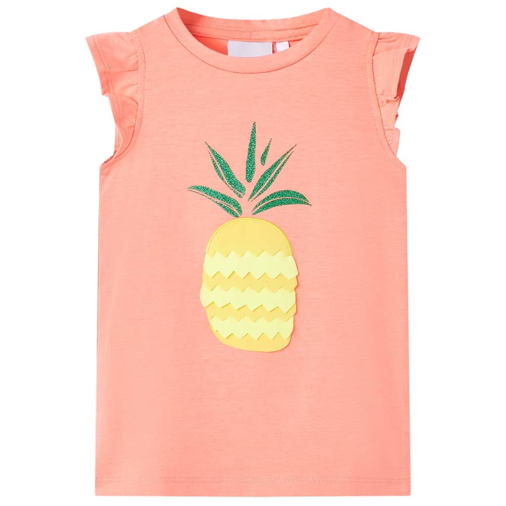 Camiseta infantil color coral neón 116