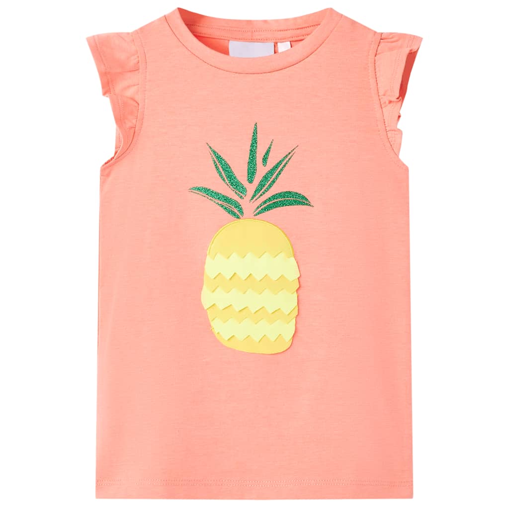 Camiseta infantil color coral neón 140