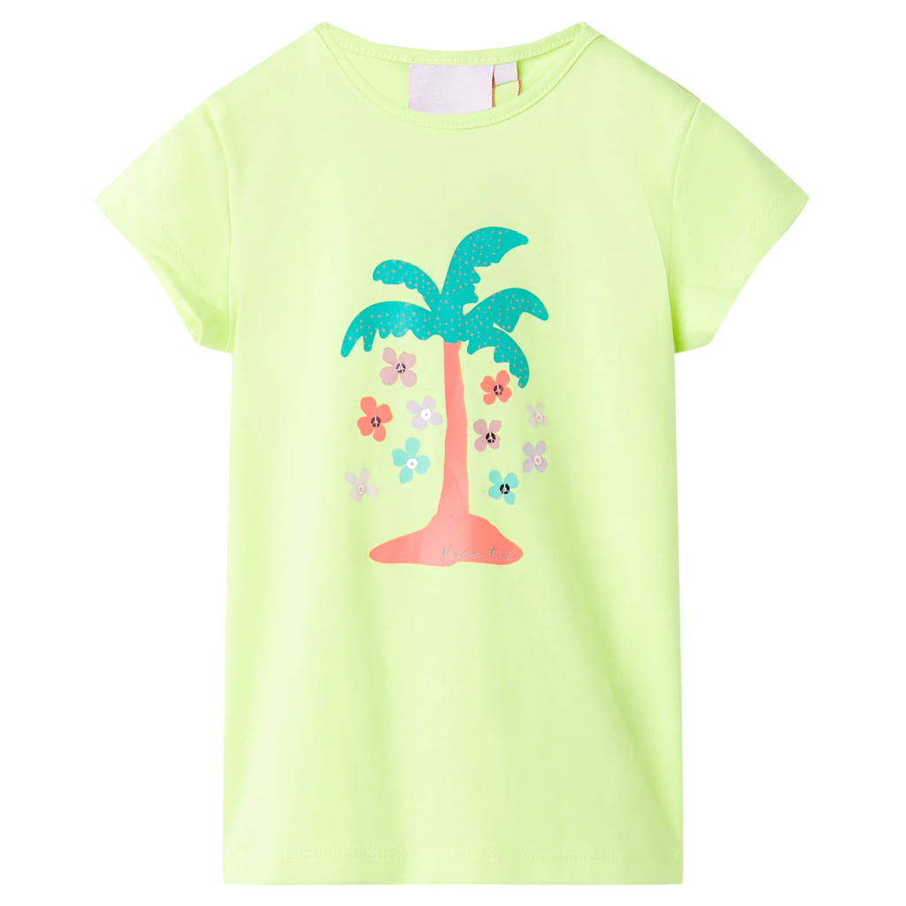 Camiseta de niños amarillo fluorescente 128