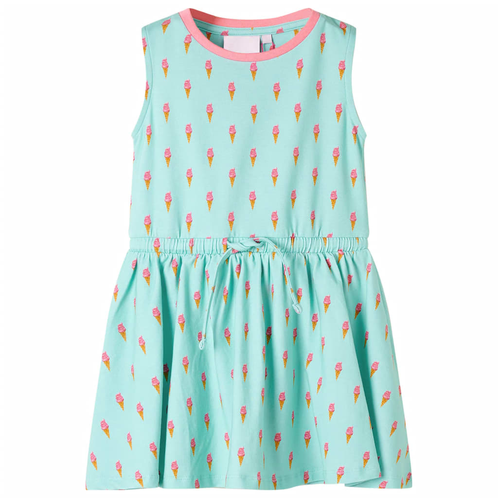 Vestido infantil con cordón menta claro 92