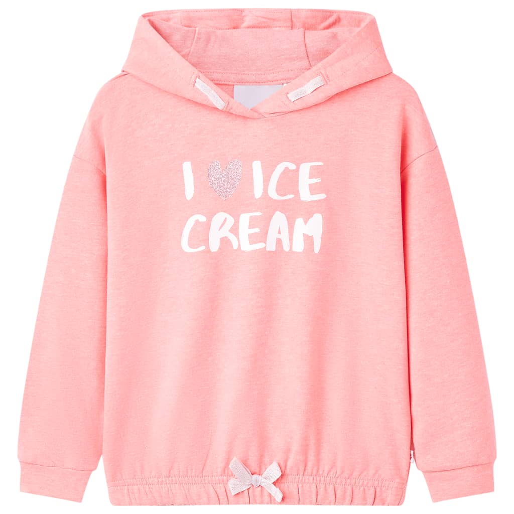 Sudadera con capucha infantil rosa brillante 92