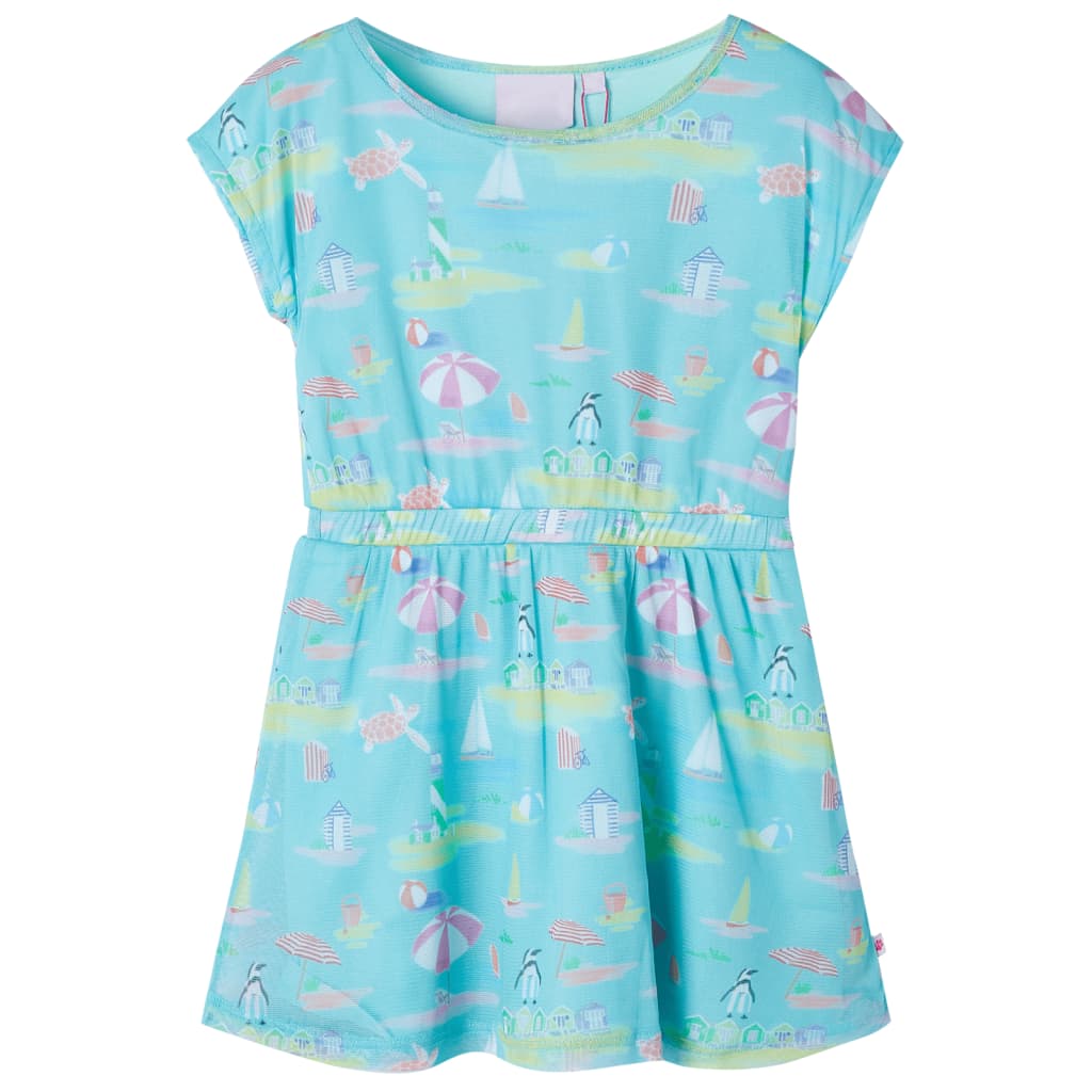 Vestido infantil color aguamarina claro 116