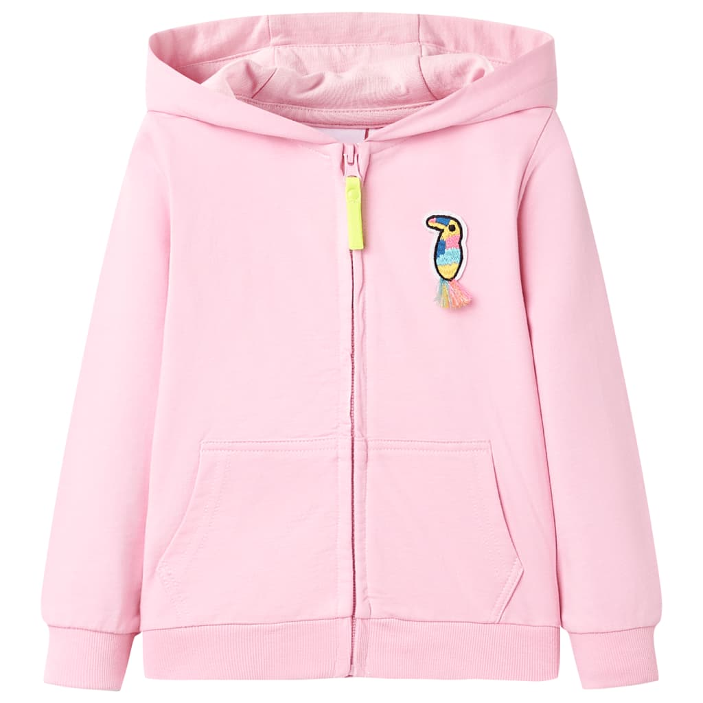 Sudadera infantil con capucha y cremallera rosa 116