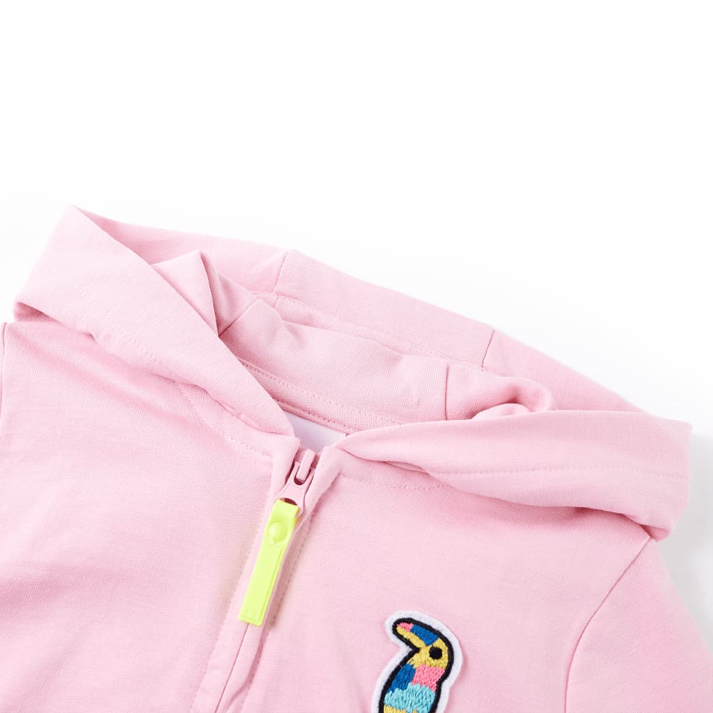 Sudadera infantil con capucha y cremallera rosa 140