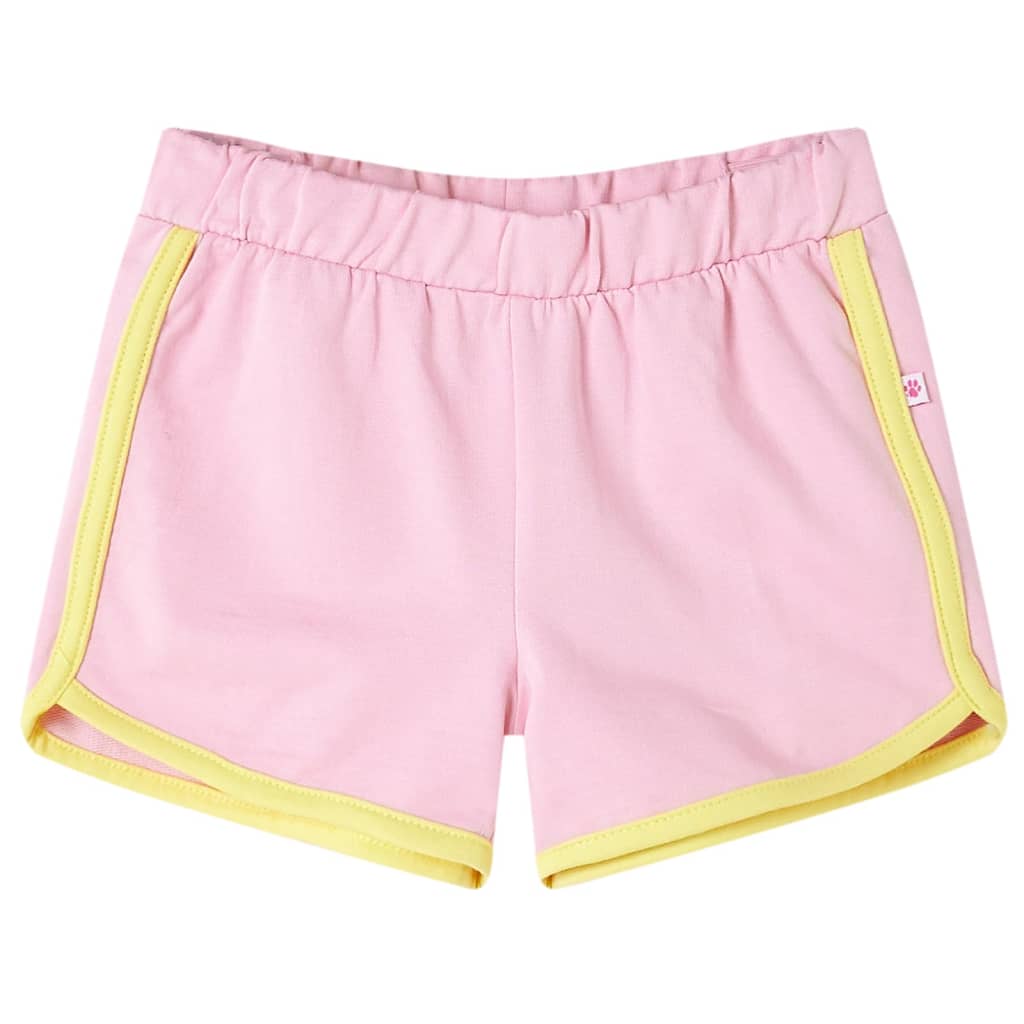 Pantalón corto infantil con ribete rosa brillante 116