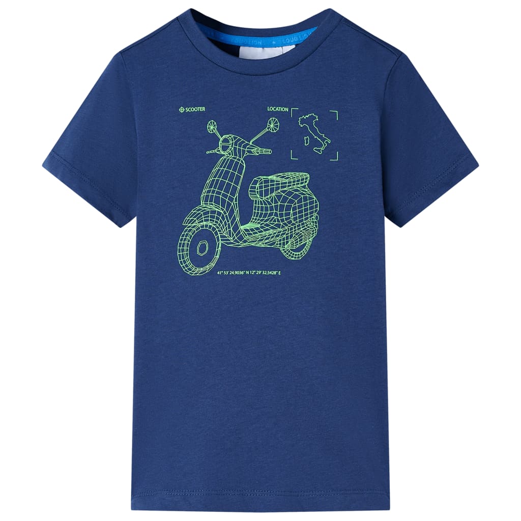 Camiseta infantil azul oscuro 104