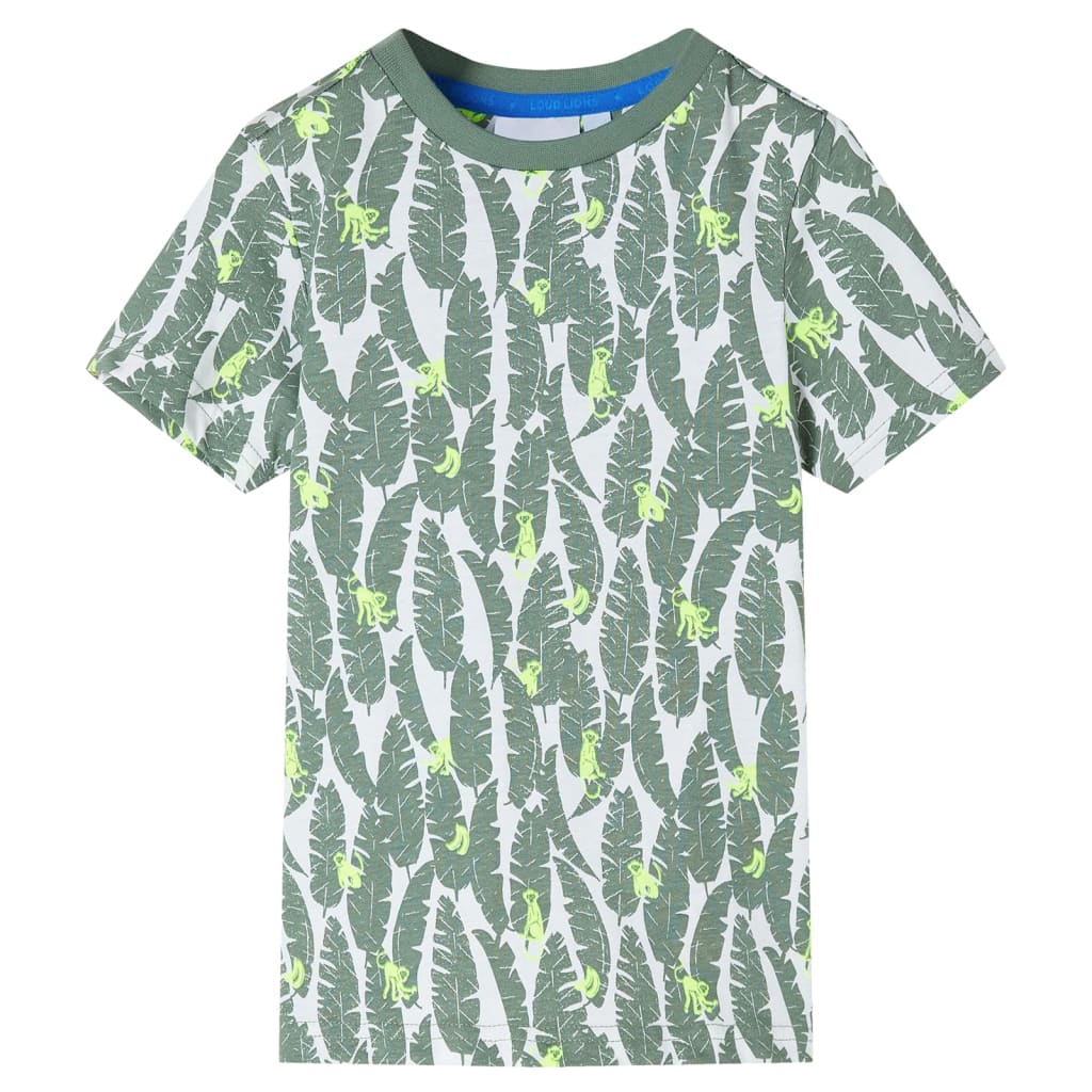 Vetonek Camiseta infantil crudo y verde hiedra oscuro 104