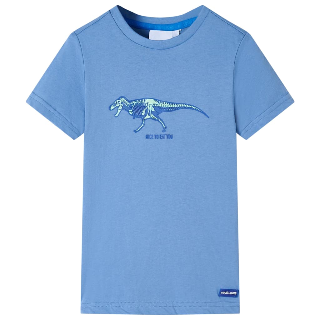 Camiseta infantil azul medio 140