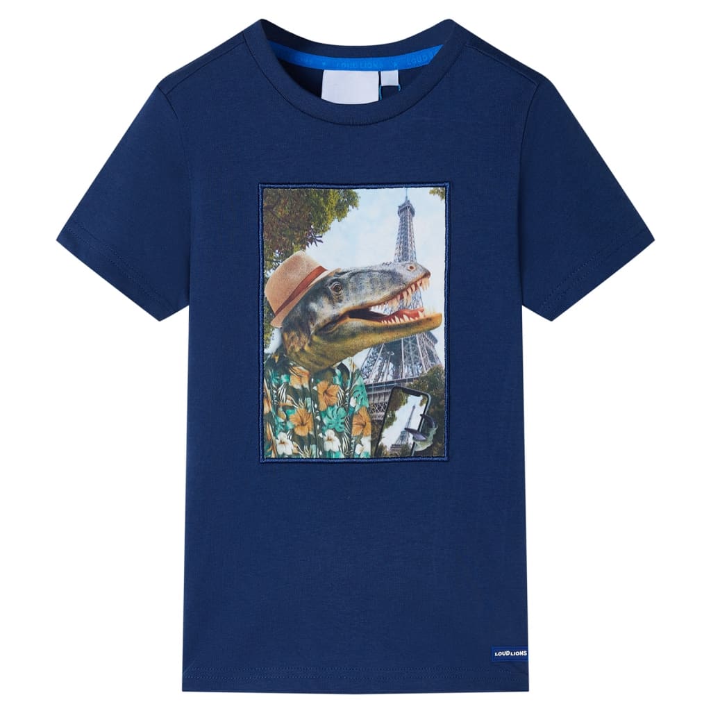 Camiseta infantil azul oscuro 92