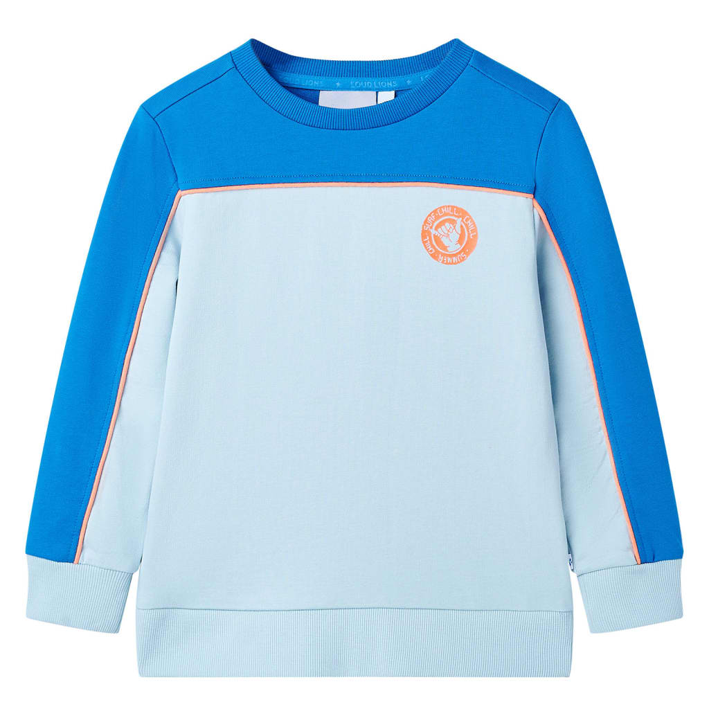 Sudadera infantil azul chillón y azul claro 92