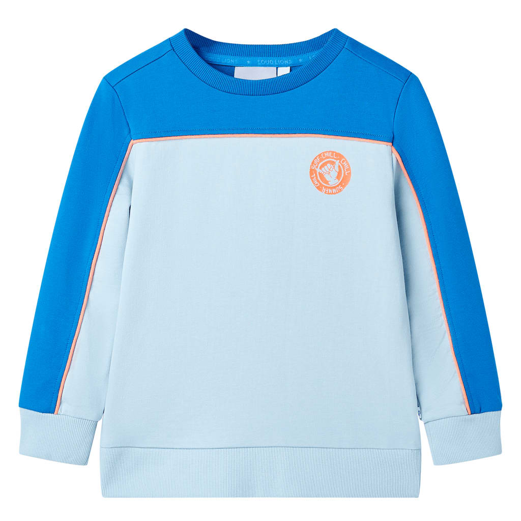 Sudadera infantil azul chillón y azul claro 104