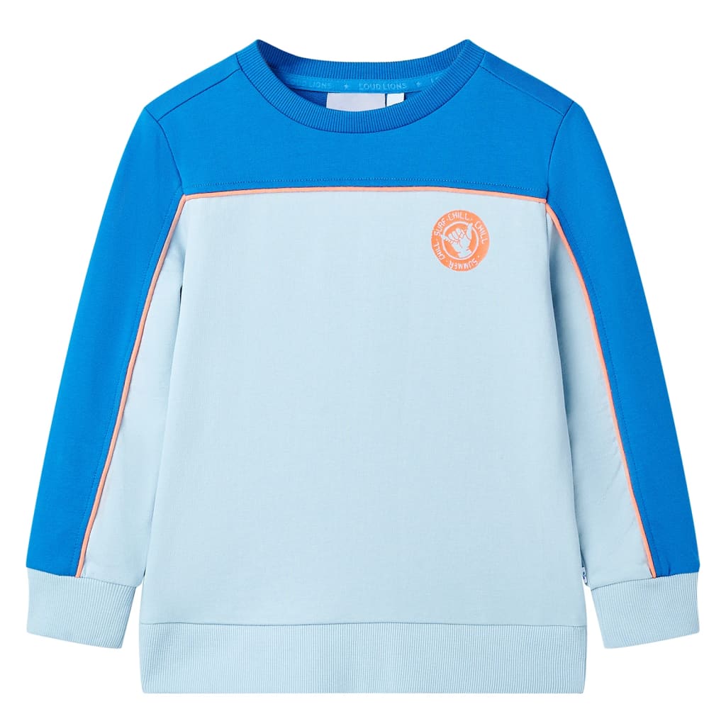 Sudadera infantil azul chillón y azul claro 116